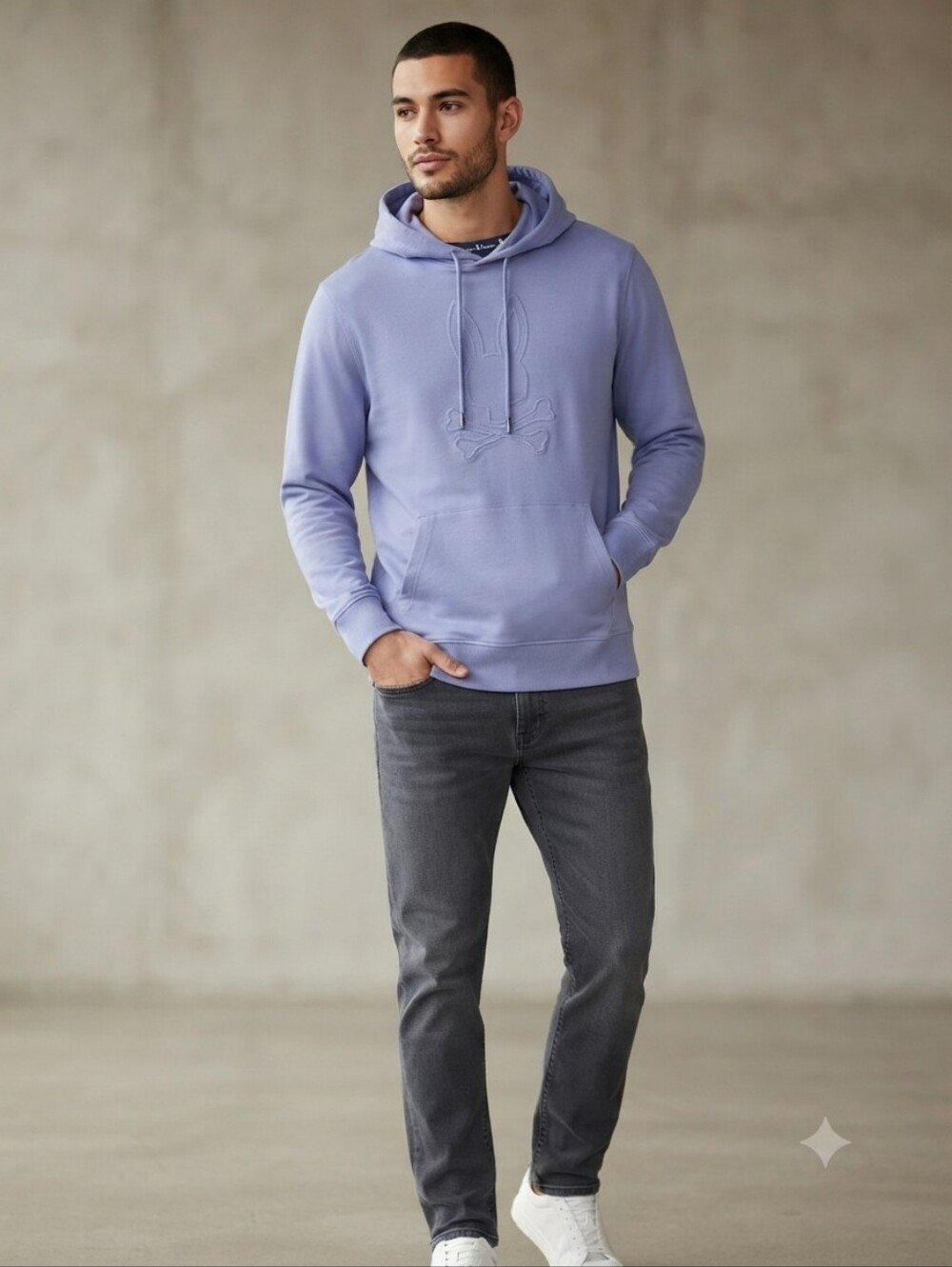 Psycho Bunny Men's Periwinkle Pullover Hoodie, Size XXL